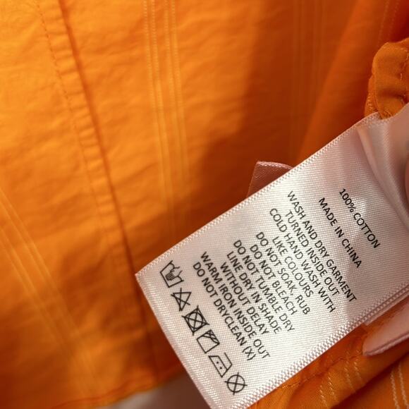 Acler Wyatt Blouse Orange and white striped women’s size 10 - Picture 6 of 11